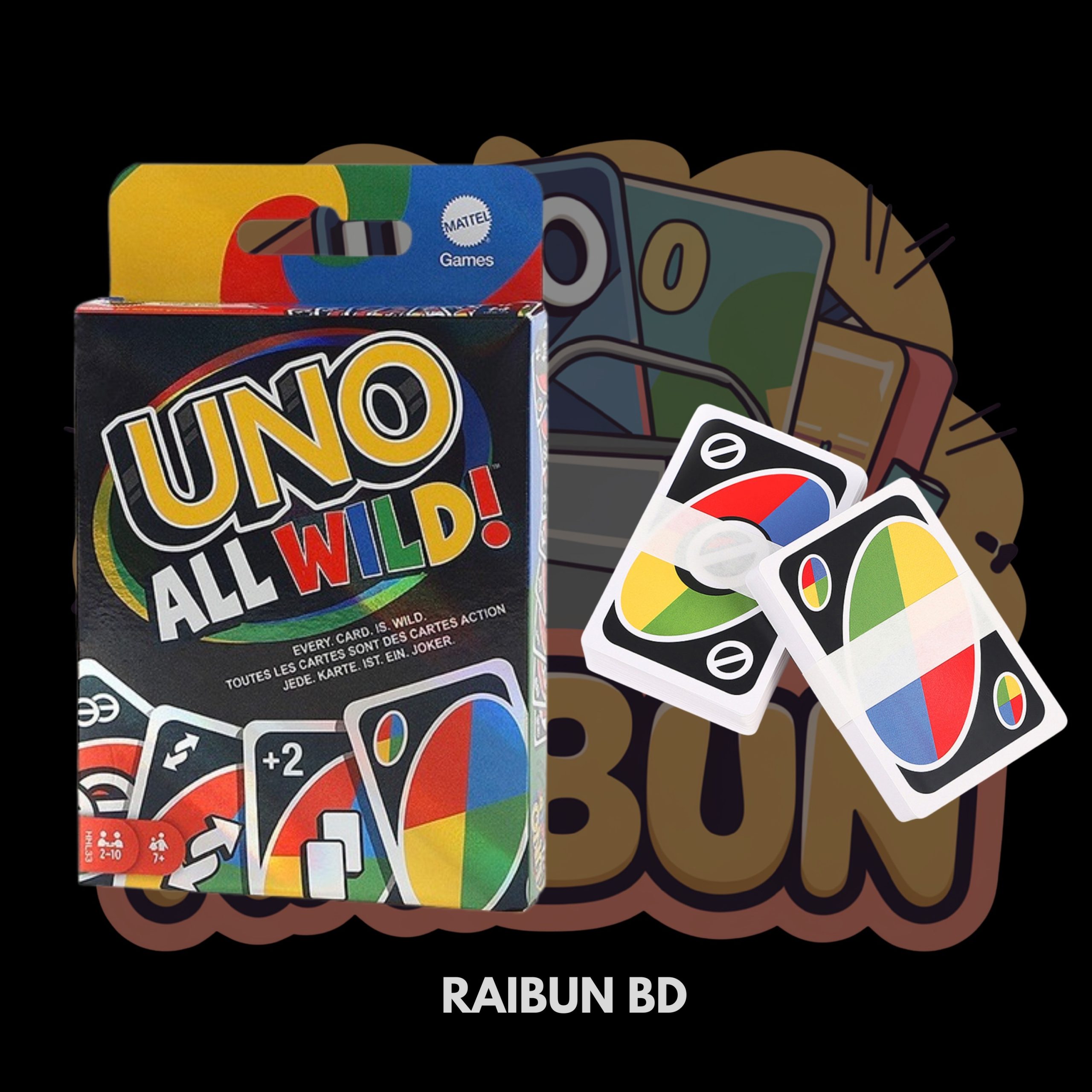 UNO All Wild Card Game For Family Night, No Matching Colors Or Numbers Because All Cards Are Wild